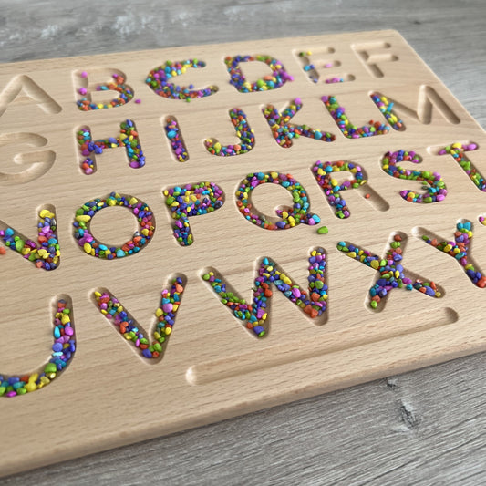 Houten letterbord / Montessori tracing bord